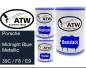 Preview: Porsche, Midnight Blue Metallic, 39C / F8 / E9: 500ml Lackdose + 500ml Klarlack + 250ml Härter - Set, von ATW Autoteile West.
